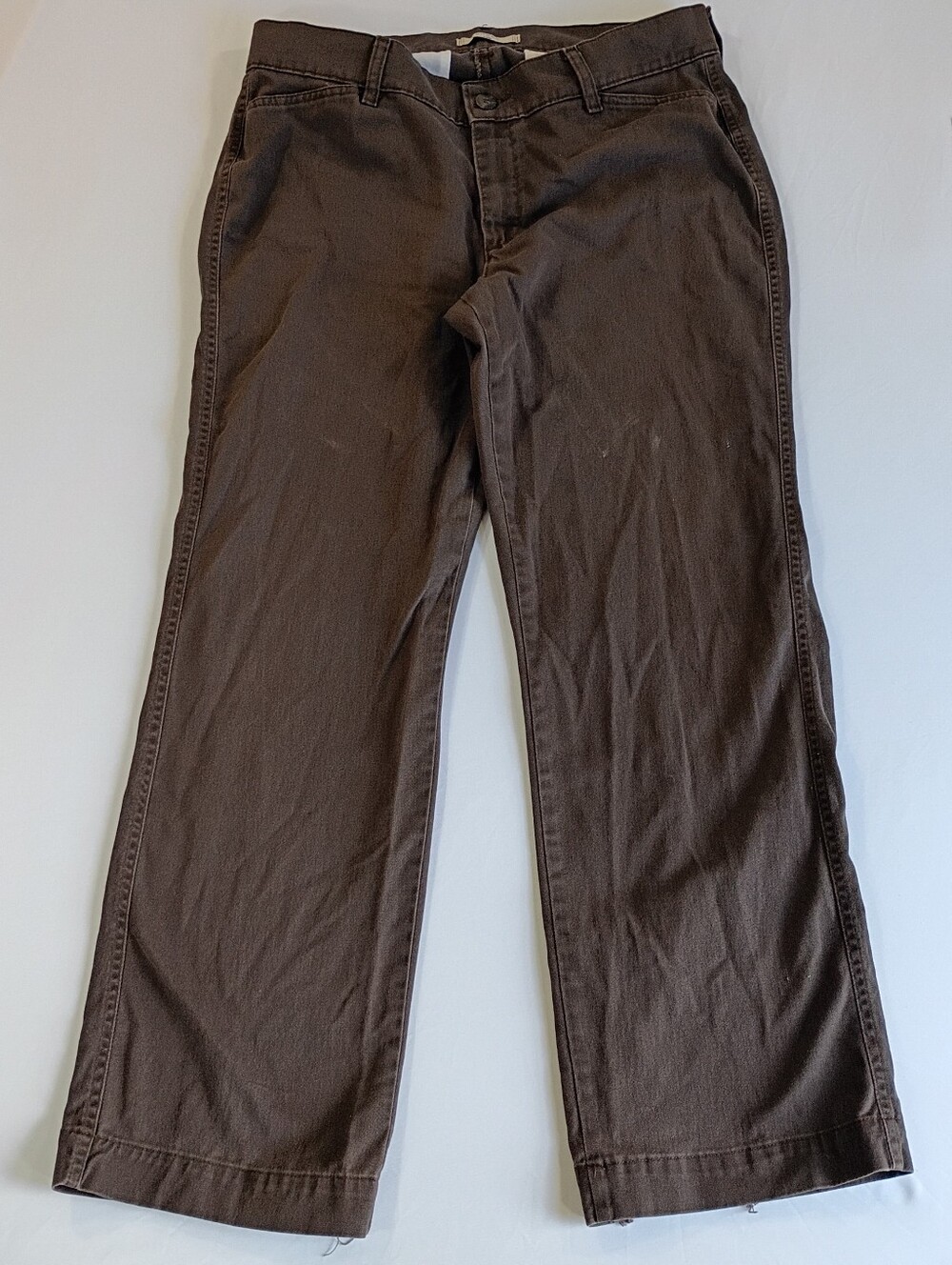 Riders by Lee Women Brown Straight Leg Chino Pants 14 Petite 14P